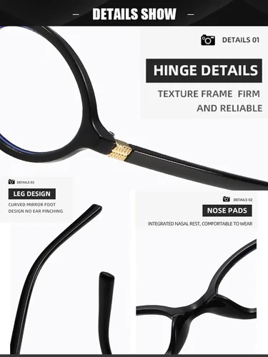 Miniatura 5 de Onrtry Lentes retro ovalados con bloqueo de luz azul para mujeres y hombres, anteojos falsos nerd redondos sin receta
