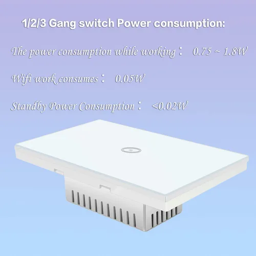 Miniatura 3 de Jinvoo Interruptor de luz táctil inteligente WiFi de pared, control remoto para teléfono inteligente, compatible con iOS y Android, con Alexa Echo