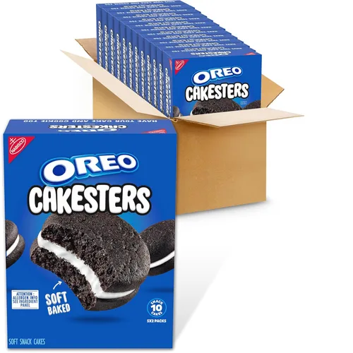 OREO Cakesters Soft Snack Cakes, 12 paquetes de 5 unidades (60 paquetes de bocadillos en total)