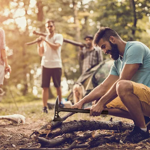 Miniatura 7 de Hitdudu - Hacha de camping, hacha de lanzamiento de supervivencia con funda, tomahawk táctico con punta, mango de fibra de nylon para supervivencia
