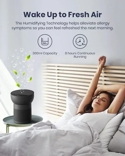Miniatura 6 de TCL Breeva - Purificadores de aire A2 para dormitorio del hogar con ionizador de hasta 441 pies cuadrados, modo automático, filtro HEPA verdadero