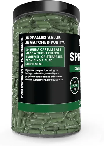 Miniatura 3 de PURE ORIGINAL INGREDIENTS Espirulina (730 cápsulas) sin magnesio o rellenos de arroz, siempre pura, verificada por laboratorio