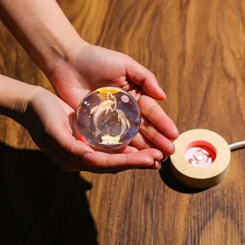 Miniatura 2 de Regalos de Delfín 3D para Mujeres - Figuras de Delfín de Cristales de 60mm Decoración de Animales de Vidrio - Recuerdo de Cumpleaños Pisapapeles