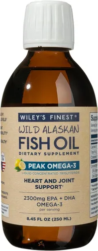 Miniatura 8 de Wiley's Finest Suplemento líquido Wild Alaskan Fish Oil Peak Omega-3 – 2300 mg EPA y DHA Omega-3 – Sabor a limón – 4.23 oz (25 porciones)