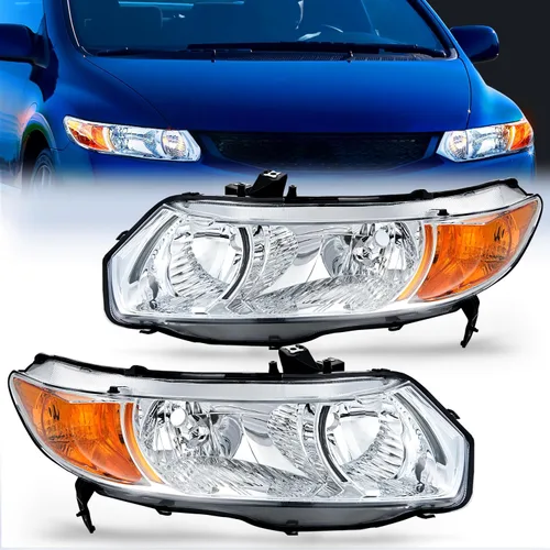 Miniatura 10 de Nilight - Conjunto de faros delanteros compatibles con Honda Civic 1996 1997 1998, reemplazo de faros delanteros, carcasa cromada, reflector ámbar