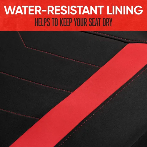 Miniatura 8 de Motor Trend SpillGuard 2 - Fundas de asiento rojas para automóviles y fundas de asiento para camiones, forro de neopreno, fundas de asiento Rojo