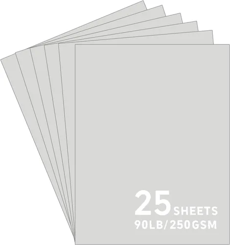25 hojas de papel de cartulina gris, cartulina de 8.5 x 11 pulgadas para Cricut, papel de construcción grueso para hacer tarjetas, álbumes de