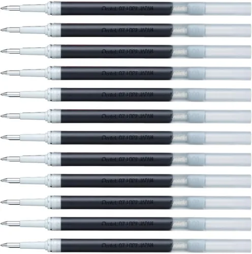 Miniatura 2 de Pentel Tinta de repuesto para bolígrafo de gel permanente EnerGel PRO (0.028 in), línea media, tinta negra, caja de 12 (LRP7-A)
