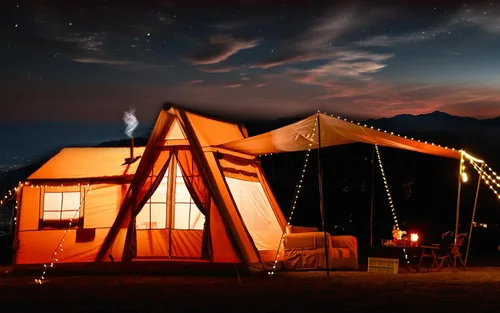 Miniatura 6 de Carpas inflables de 15.7 x 11.8 pies para camping, 8-12 personas 2 habitaciones con tragaluz de TPU, pantalla de película, puerto de aire