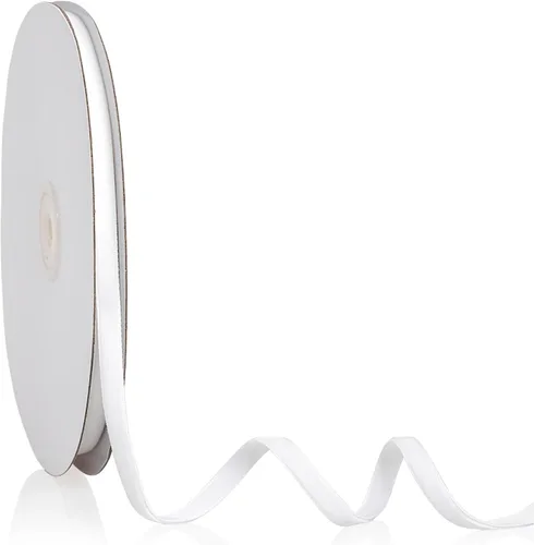 Cinta de terciopelo blanco de 1/4 pulgadas x 20 yardas para decoración de corona de árbol de Navidad, manualidades, adornos hechos a mano, envoltura