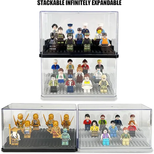 Miniatura 6 de Caja de exhibición de minifiguras de acrílico apilable, caja de exhibición de figuras de acción y bloques, caja de exhibición transparente a prueba