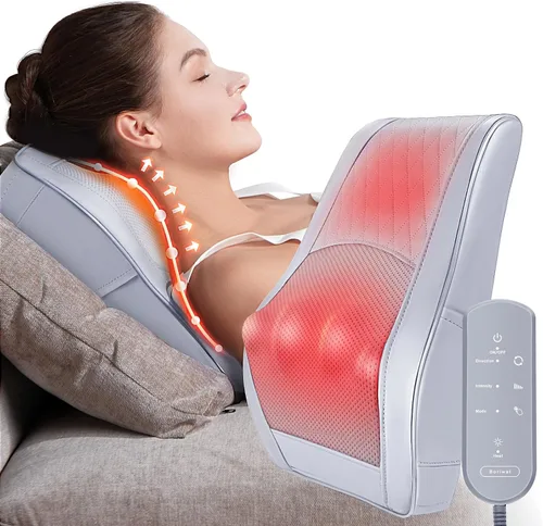 Miniatura 11 de Masajeador de cuello y espalda con calor, masajeadores eléctricos para cuello y espalda, almohada de masaje 3D para espalda, cuello, hombros, alivio
