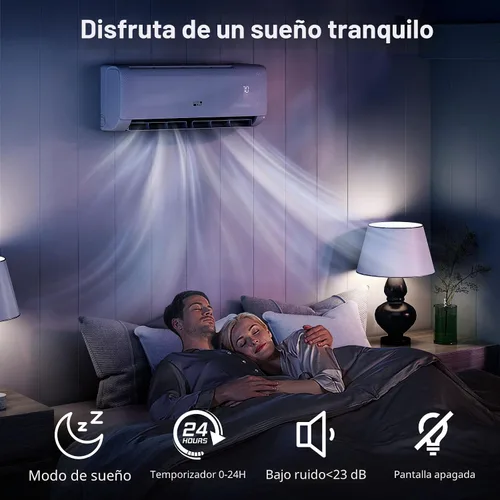 Miniatura 9 de COSTWAY Aire acondicionado mini split de 12,000 BTU, con bomba de calor, Energy Star, inversor 21 SEER2, temporizador de 24 horas, limpieza