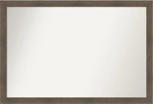 Miniatura 540 de Amanti Art Espejo de pared personalizado no biselado (24 x 27 pulgadas), marco estrecho de nogal chipre - varios tamaños personalizados - Espejo