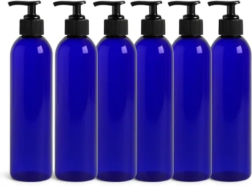 Miniatura 24 de Royal Massage Botella con bomba tipo bala de 8 onzas, aceite de masaje, loción, jabón, dispensador de champú, PET sin BPA con bomba de bloqueo Verde