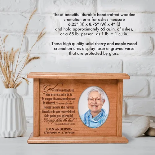 Miniatura 3 de LifeSong Milestones Urnas para cenizas, urnas femeninas adultas para cenizas, marco de fotos personalizado para adultos, urnas de cremación grabadas