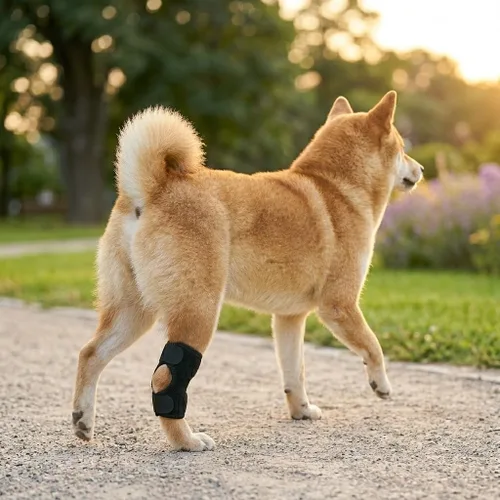Miniatura 5 de Rodillera para perro para pierna trasera desgarrada ACL, soporte de articulación de corvejón trasero canino, protección contra lesiones articulares