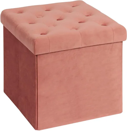 Miniatura 17 de B FSOBEIIALEO Otomana de Almacenamiento Plegable, Banco Largo de Zapatos Otomanas, Asiento Reposapiés de Cofre de Almacenamiento de Terciopelo Gris