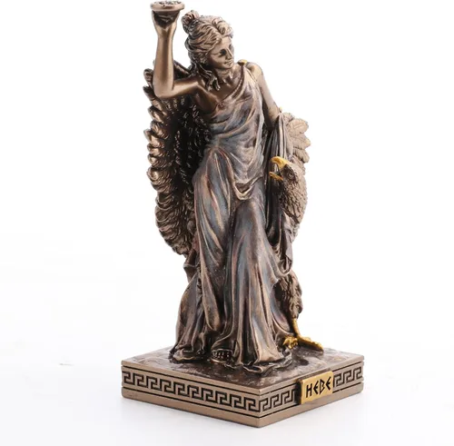 Miniatura 6 de Veronese Design Hebe - Figura de resina de la diosa griega de la juventud pintada a mano con acabado de bronce