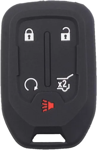 Miniatura 3 de 2 piezas de silicona 5 botones Smart Key Fob Cover Remote Keyless Entry Bag Compatible con GMC Acadia Terrain Yukon Chevrolet Suburban Tahoe HYQ1AA