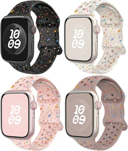 Correas de silicona compatibles con Apple Watch Band de 1.496 in 1.575 in 1.614 in 1.654 in 1.732 in 1.772 in 1.811 in 1.929 in, correa deportiva