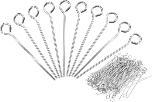 Miniatura 10 de PATIKIL 500 alfileres de ojo de acero inoxidable 304 de 0.71 pulgadas de calibre 22 de plata para hacer joyas, manualidades, collares, pulseras