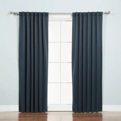 Miniatura 13 de Best Home Fashion cortina opaca con aislamiento térmico sólido para grifo, 215 centímetros de largo. Gris Oscuro