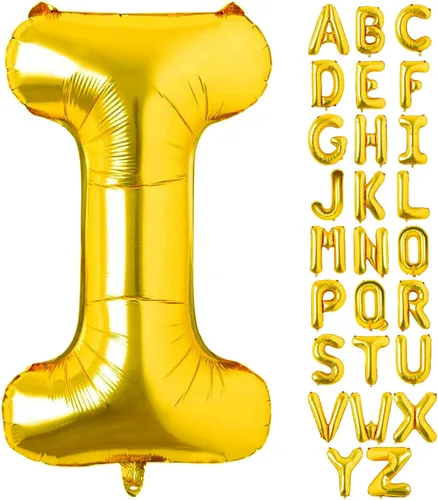 Miniatura 23 de Lovoir Globos dorados grandes de 40 pulgadas con la letra K de gran tamaño, globo de helio de aluminio de Mylar para fiesta de cumpleaños, Letra K