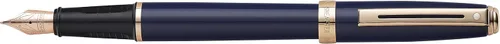 Miniatura 25 de Sheaffer Prelude - Bolígrafo de laca de ónix negro con tapa de paladio perseguido y ribete chapado en oro de 22 quilates