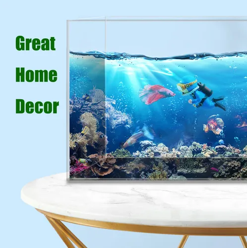 Miniatura 6 de Paquete de 2 decoraciones para tanques, lindo buceador, accesorios de decoración de acuario con bola flotante, compañero de juego para tanque Azul