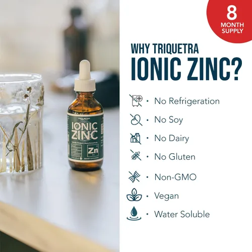 Miniatura 6 de Zinc líquido iónico – Suministro de 8 meses, dosis ajustables para toda la familia – Forma de sulfato de zinc, vegano, botella de vidrio