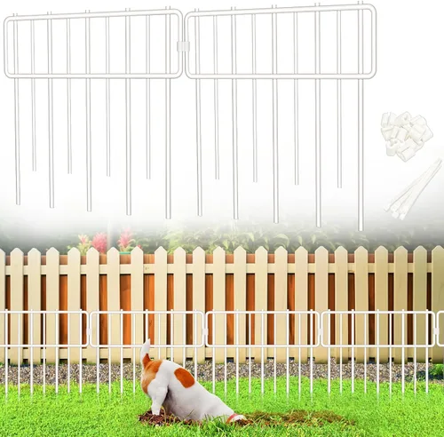 Miniatura 11 de Valla de Barrera de Animales, 10 Piezas Mejoradas de 1.26 Pulgadas Vallas Decorativas Sin Excavación para Conejos y Defensa del Suelo para Perros