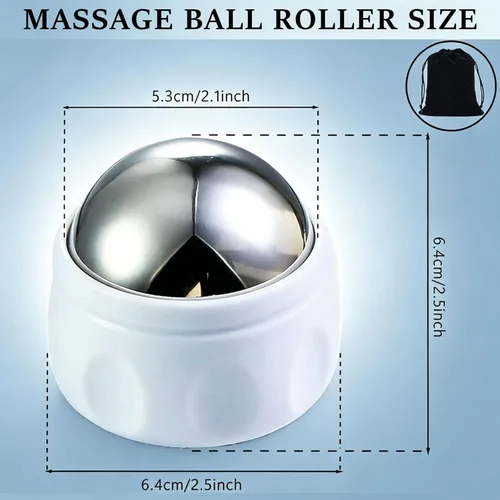 Miniatura 6 de Bola de rodillo de masaje frío – Regalo para padre para hombres, mujeres, adolescentes, niños, se mantiene frío durante 6 horas, regalo de Blanco