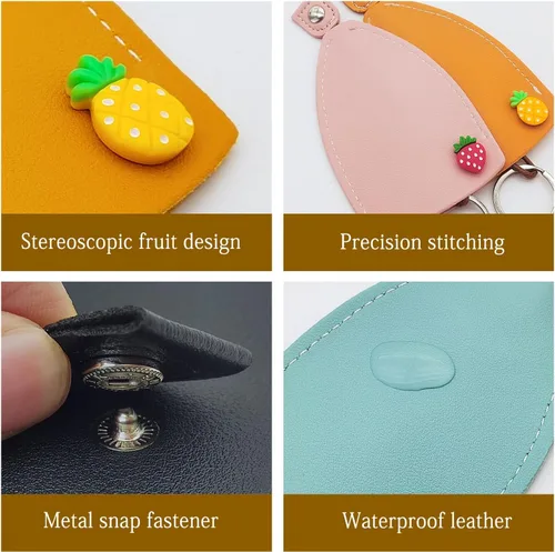 Miniatura 2 de Lindo 4PCS Estuche de llave de coche de cuero PU, Funda de llave extraíble