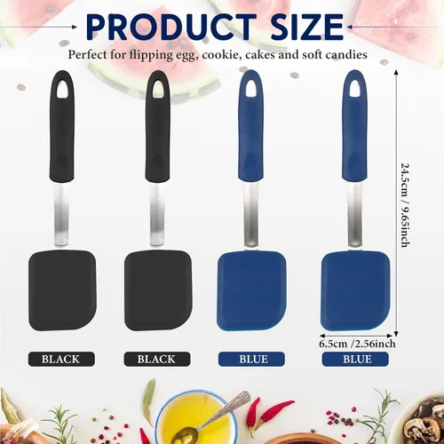 Miniatura 2 de Gejoy 4 espátulas de silicona para galletas, mini espátulas de brownie, espátulas de silicona flexibles, antiadherentes, resistentes al calor, sin