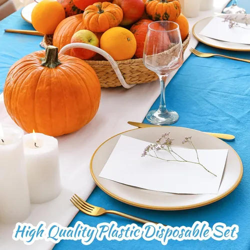 Miniatura 4 de Juexica 12 Pcs Disposable Plastic Tablecloth 54" x 108" Waterproof Table Cover Plastic Decorative Table Cloth for Birthday Graduation Ocean Theme