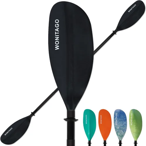 Remos de Kayak con Eje de Aleación y Pala de PP, Remos Flotantes para Kayak, Ajustables 230-250 cm/90-98 Pulgadas, 210-230 cm/82-90 Pulgadas