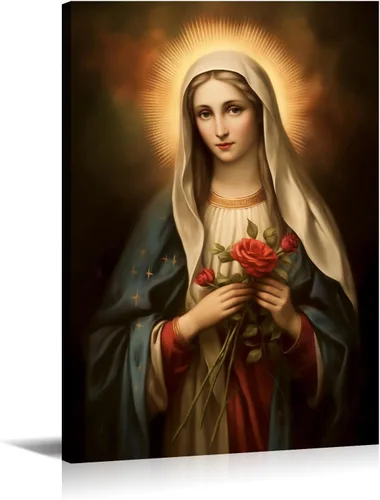 Miniatura 18 de Arte de pared de Jesús y cardenal, decoración de Cristo, cuadro enmarcado de Dios, pintura cristiana, inspiración religiosa, impresiones en lienzo