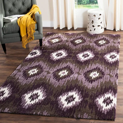 Miniatura 12 de SAFAVIEH Retro Collection - Alfombra decorativa de 3 x 5 pies, marrón oscuro y azul, diseño abstracto moderno, no desprende pelusa y de fácil