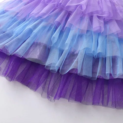 Miniatura 3 de VIKITA Vestido de verano para niña de flores, sin mangas, de poliéster, tutú para niñas de 3 a 7 años, hasta la rodilla