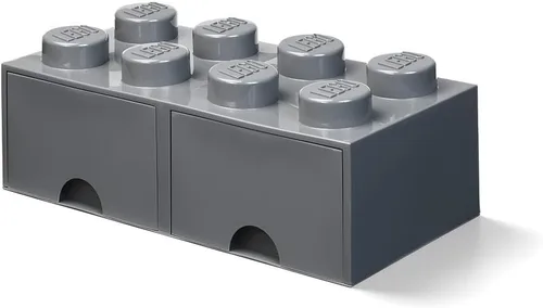Miniatura 11 de LEGO - Cajón de ladrillos, 8 perillas, 2 cajones, caja de almacenamiento apilable, color verde menta aguamarina Verde oscuro