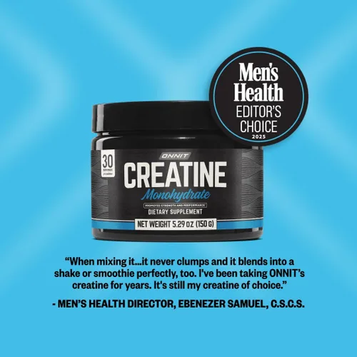 Miniatura 7 de ONNIT Polvo de monohidrato de creatina, IGEN™ probado sin OMG – 0.18 oz de creatina premium para fuerza muscular, potencia y masa magra, apoya