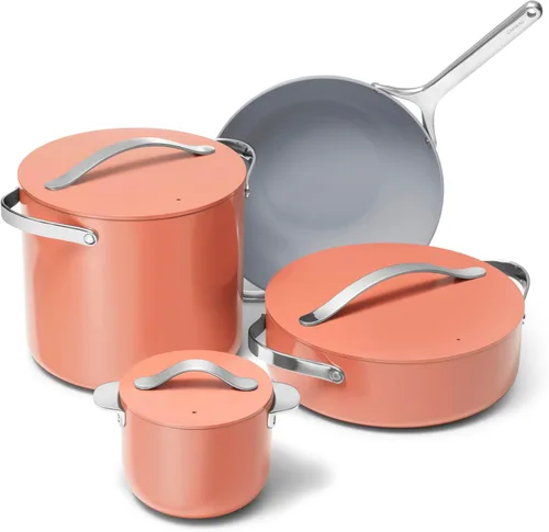 Miniatura 11 de Caraway Cookware+ Collection - Juego de Utensilios de Cocina Especializados - Olla Pequeña, Sartén para Saltear, Rondeau y Olla de Caldo - 3 Tapas