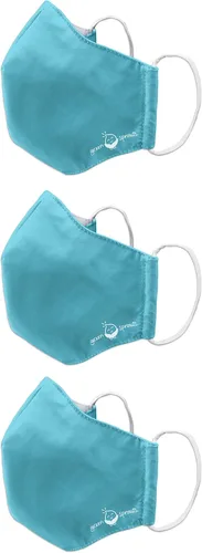 green sprouts i play - Paquete de 3 mascarillas reutilizables y bolsa de almacenamiento con filtro de carbono y resistente al agua para