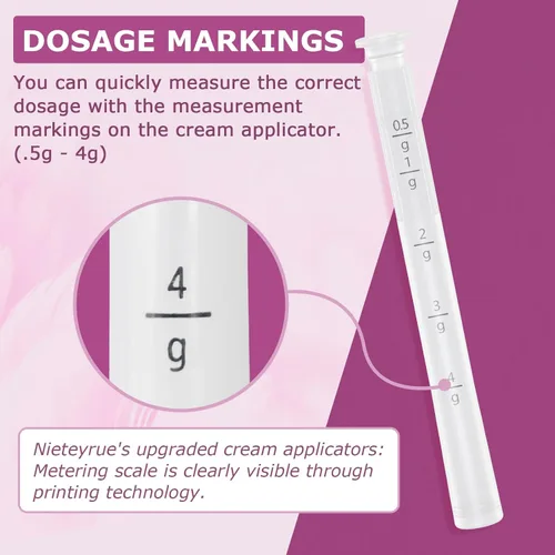 Miniatura 3 de Nieteyrue Aplicadores vaginiales de plástico para crema (40 paquetes) Versión actualizada y marcas de dosificación envueltas individualmente que se