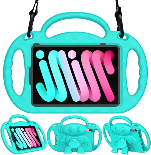 Miniatura 9 de Funda para Niños para iPad Mini 7 (A17 Pro) 2024/ Mini 6 2021, Funda para iPad Mini 7ª/6ª Generación con Correa para Hombro - Resistente a Golpes