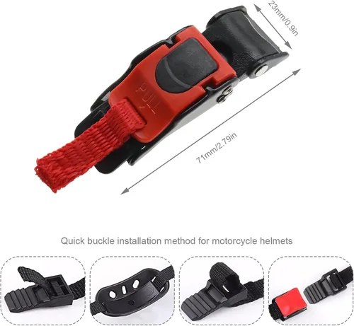 Miniatura 4 de 3x casco de motocicleta de liberación rápida clip de velocidad de barbilla correa de tracción hebilla de plástico aplicable ancho de banda 0.787 in
