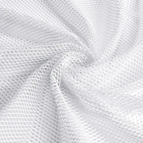 Pllieay Tela de malla blanca de 29.5 x 59 pulgadas, ligeramente elástica para bolsillo de mochila y correas, ropa de red, bolsa de malla y bolsa de