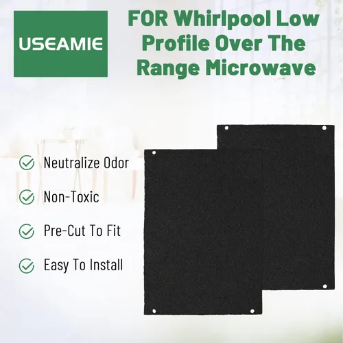 Miniatura 5 de Filtros de aire de repuesto de carbón activado para horno de microondas, compatibles con Whirlpool de perfil bajo sobre la gama, modelos de campana