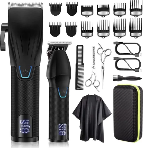 Suttik Juego profesional de cortapelos y recortadora de pelo, juego de cortapelos para hombres, kit profesional de corte de barba, cortadora de pelo